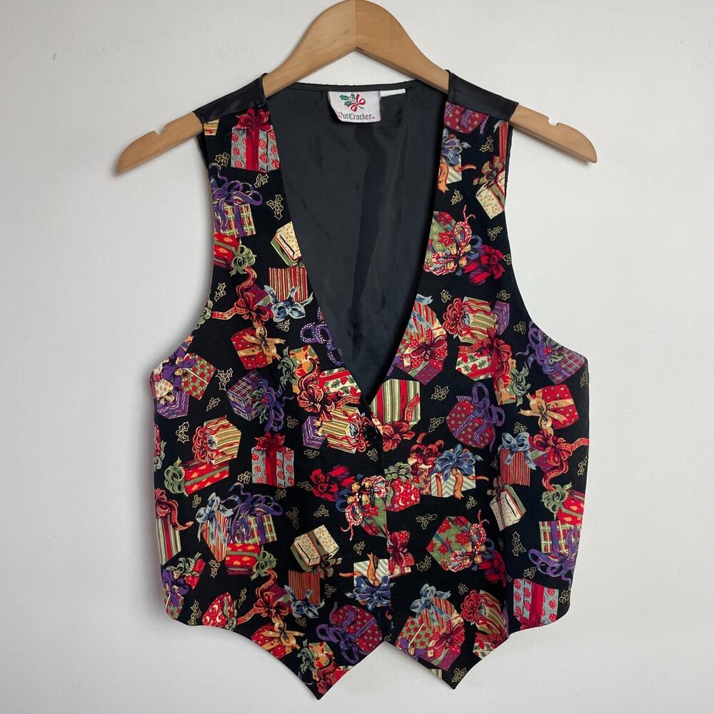 Vintage 90s Holiday Vest Medium Ugly Christmas Presents Gifts‎ Novelty
